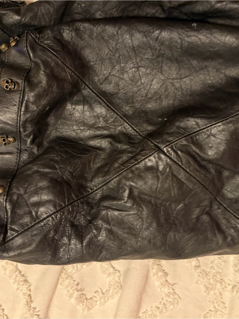 Thomas Wylde Vintage Y2K Black Leather Hobo with Chain Accents Olsen twins